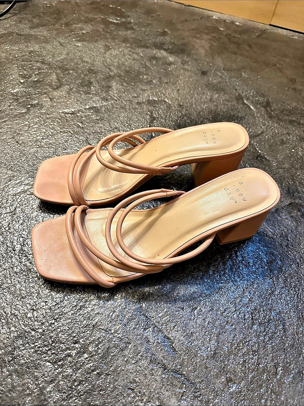 A New Day Strappy Block Heel Sandals Pink US 8